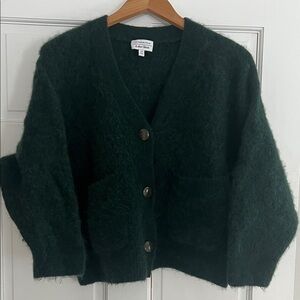 & Other Stories Dark Green Fuzzy Cardigan